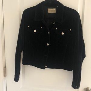 NWOT LIZ CLAIBORNE VELVET BOMBER JACKET.